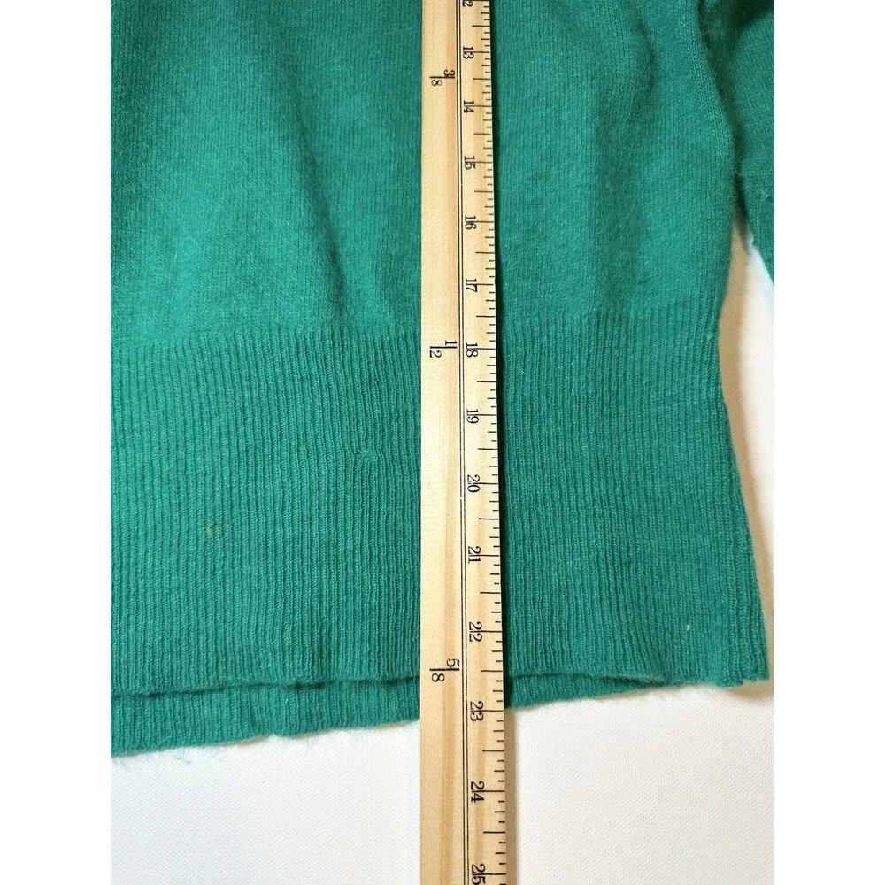 VTG Bloomingdale's y.e.s. Green Lambswool Angora Rabbit Nylon Blend‎ Sweater MED